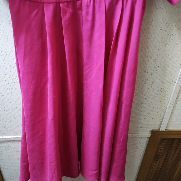 Vintage lese M. Maxi Length Dress 12 Hot Pink 80s Barbie Core Buttons Clean USA - Picture 10 of 10